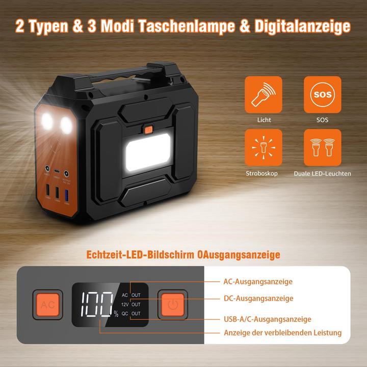 Produktbild Powkey Powerstation mit Solarpanel (99 Wh, 1.30 kg)