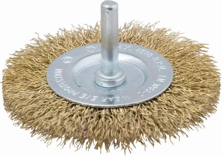 Ironside 243023 Messing schijfborstel 75 mm 0,3 mm geplooid 6 mm schacht (0,3 mm)