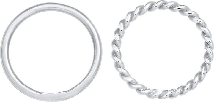 Image du produit Elli Bague Basic Twisted 2 pièces argent 925 (52, Argent 925)