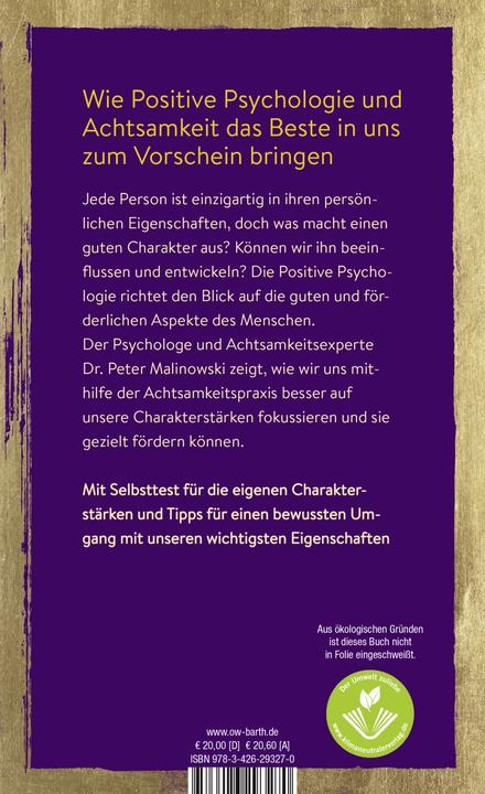 Image du produit Charakterstärke. Mit Achtsamkeit deine positiven Eigenschaften erkennen und entwickeln (Allemand, Peter Malinowski, 2022)
