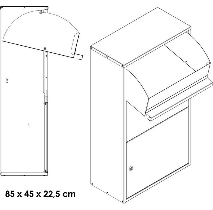Image du produit Mocavi Boîte à paquets PBox 56 anthracite Introduction de sécurité Ral 7016