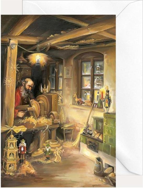 Actual product image Brück & Sohn 2509 - Christmas folding card "Erzgebirge workshop" (1 pcs.)