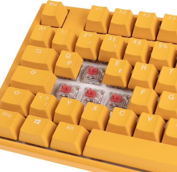 Actual product image Ducky One 3 yellow gaming keyboard, RGB LED - MX-Silent-Red (DE, Cable)