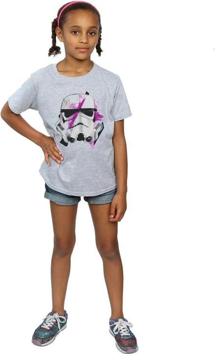 Actual product image Star Wars Girls Stormtrooper Command Sketch Cotton T-Shirt (128)