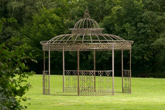 Immagine prodotto Swisshandel24 Gazebo di lusso Romantic rotondo 350 cm bronzo (350 cm, 350 cm)
