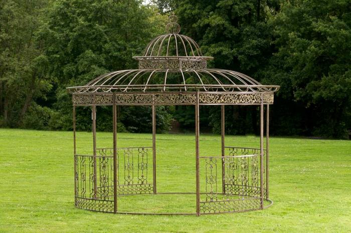 Immagine prodotto Swisshandel24 Gazebo di lusso Romantic rotondo 350 cm bronzo (350 cm, 350 cm)