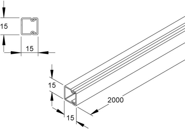 Produktbild Kleinhuis Kabelkanal 15x15 braun 98m (Kabelkanal, 200 cm)