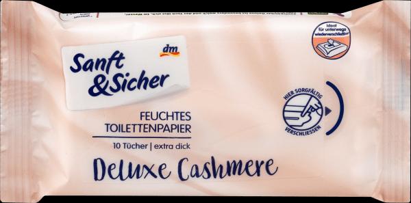 dm Sanft&Sicher Carta igienica umida Deluxe Cashmere (10 x)