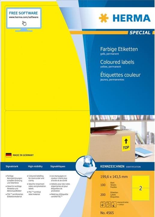 Actual product image HERMA Coloured labels A4