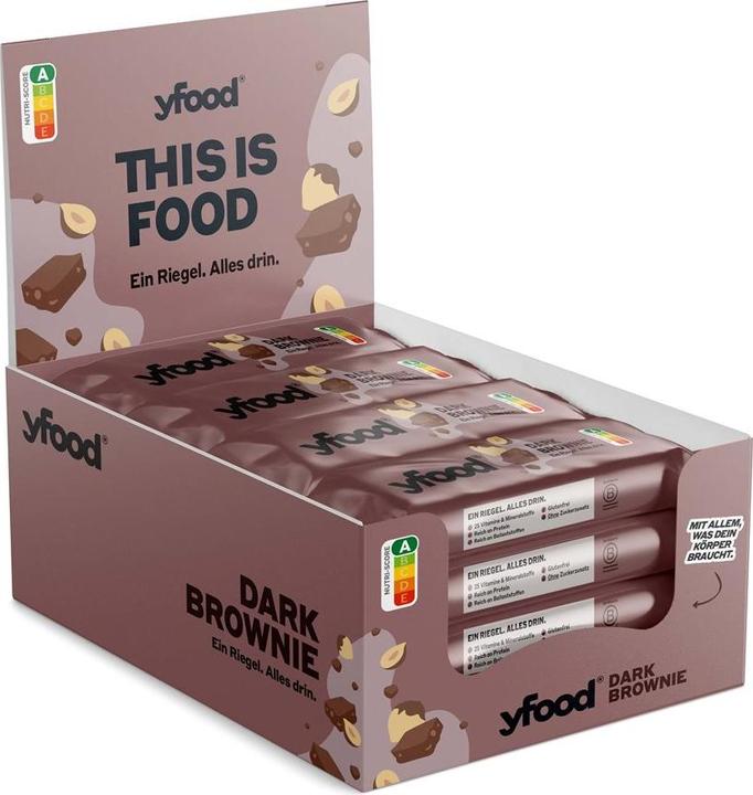 Produktbild YFood Brownie & Roasted Nuts (Brownie, Nuss, 12 Stk., 720 g)