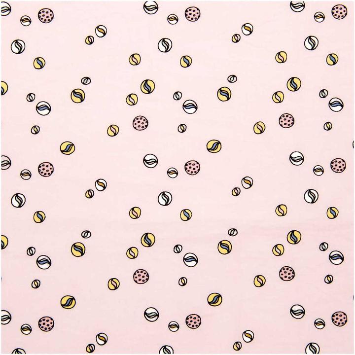 Rico Design Baumwoll-Stoffzuschnitt "Murmeln Rosa", 50 x 140 cm