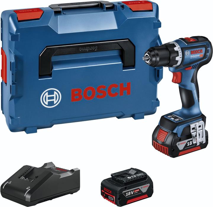 L-BOXX 136, 2x Akku GBA 18V 4.0Ah, Schnellladegerät GAL 18V-40 Professional, 1/1 L-BOXX-Einlage für Gerät, Akku-Bohrschrauber GSR 18V-90 C