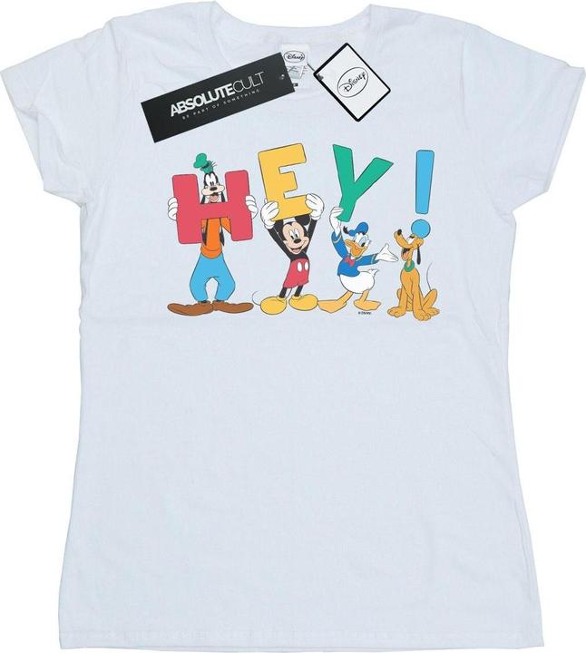 Actual product image Disney Womens/Ladies Mickey Mouse Friends Hey Cotton T-Shirt (XL)