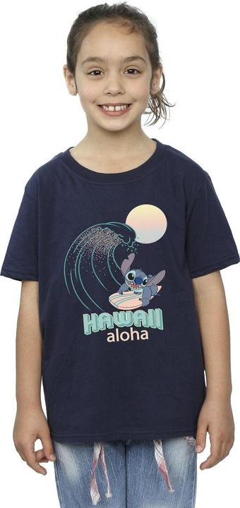 Actual product image Disney Girls Lilo And Stitch Hawaii Cotton T-Shirt (152, 158)