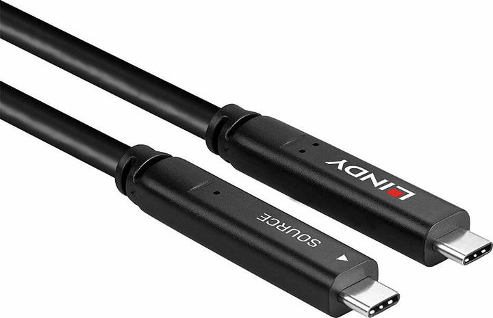 Actual product image Lindy 8m USB 3.2 Gen 1 & DP 1.4 Type C Hybrid Cable 8m extension for USB 5Gbit/s, 4K30Hz for video and 6 (8 m, USB 3.2 Gen 1)