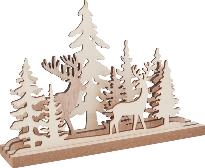 Actual product image VBS Wooden pegboard motif "Reindeer in the forest", 4 pcs.