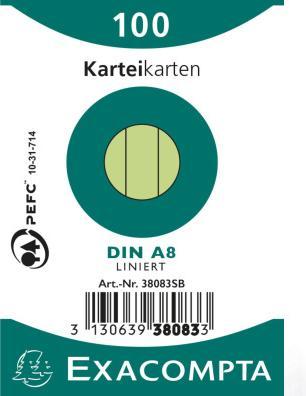 Produktbild Exacompta Karteikarten A8 (55 x 74 mm, 205 g/m², 100 x)