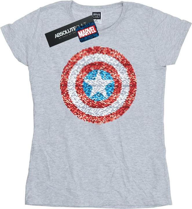 Immagine prodotto Captain America Pixelated Shield Maglietta Donna (L)