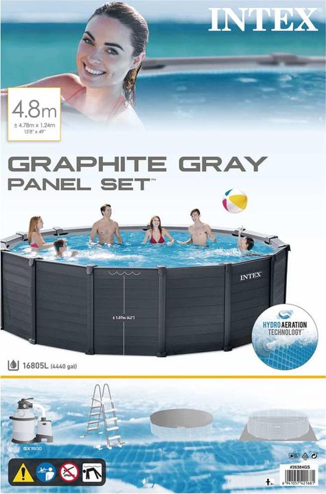 Image du produit Intex Piscine hors sol Graphite Gray Panel (478 x 124 cm)