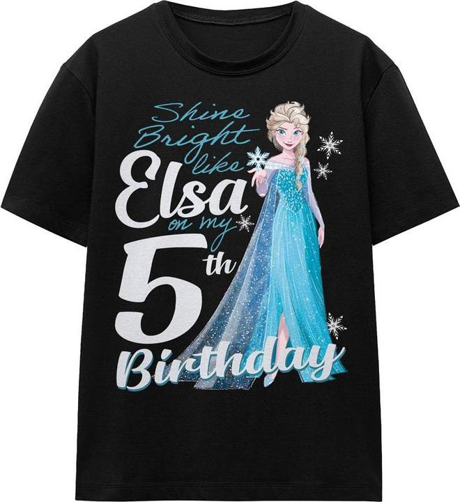Immagine prodotto Disney Frozen Bright Like Elsa Maglietta 5° Compleanno Adulto Unisex (XL)