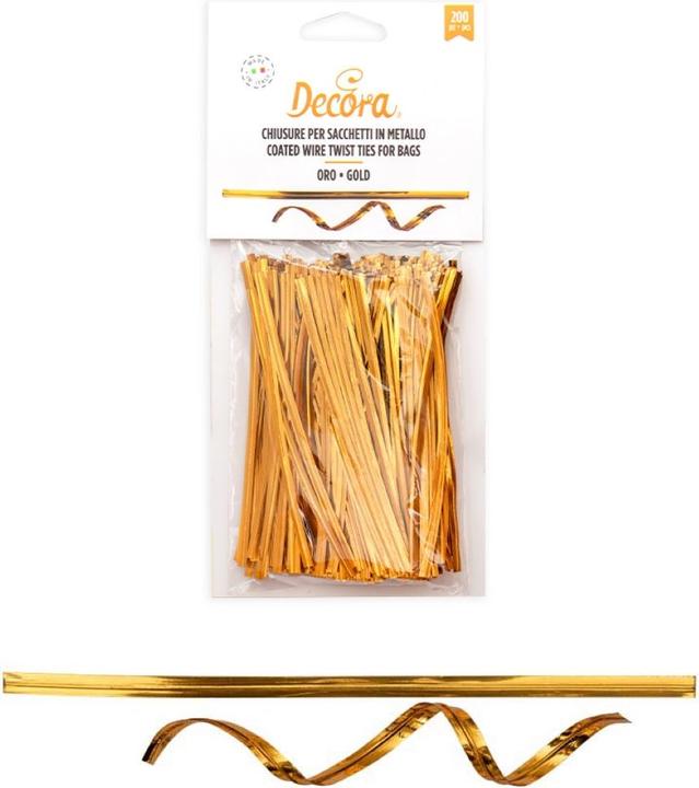 Decora Fermetures pour sachets - Doré (Pochette cadeau, 200 x)