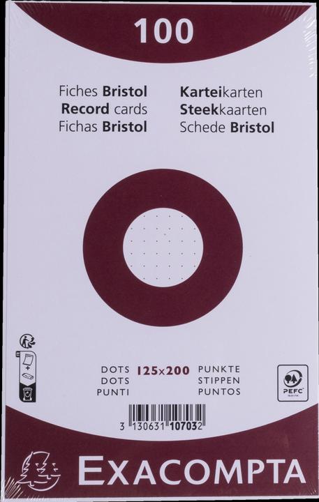 Image du produit Exacompta Fiches Bristol (125 x 200 mm, 205 g/m², 100 x)