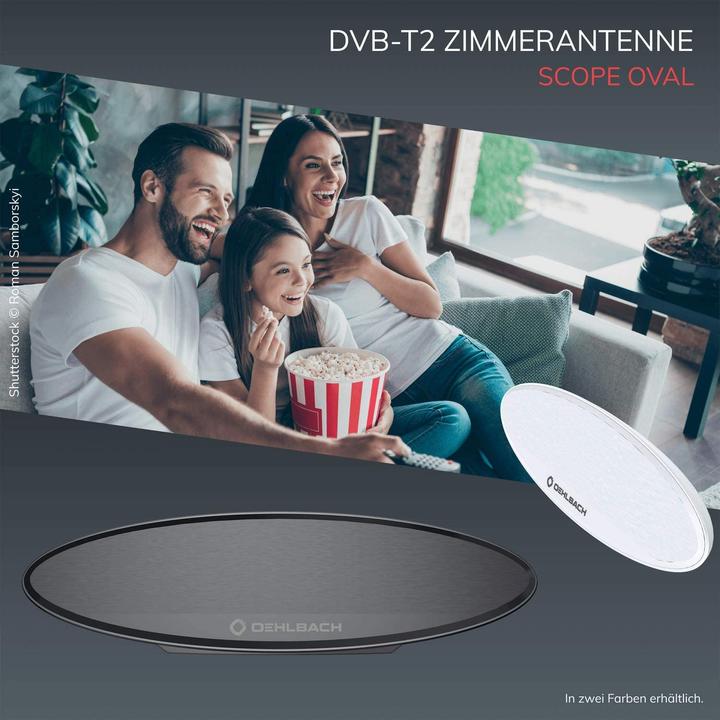 Image du produit Oehlbach Antenne plate active DVB T/T2 Scope Oval T2 Antenne (Antenne d'intérieur, DVB-T / -T2)