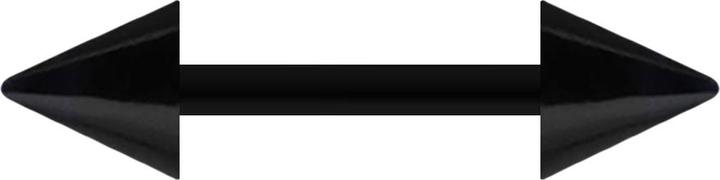 Star Piercing Barbell schwarz mit zwei Cones (Bioflex, ohne Messing)