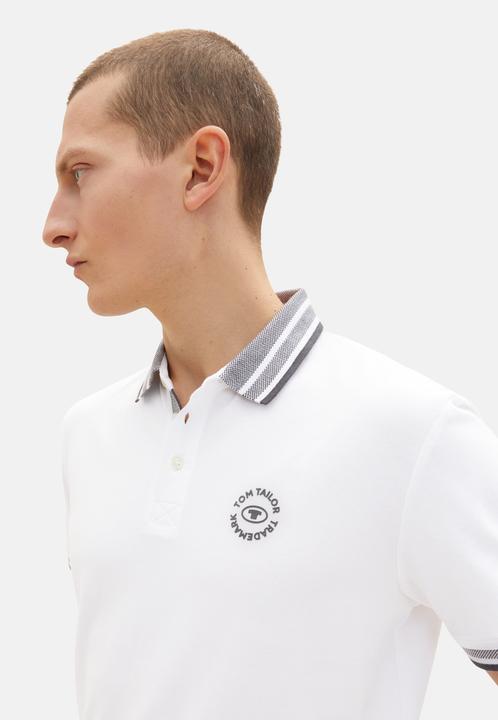 Image du produit Tom Tailor Polo Basic Polo à manches courtes avec bandes contrastées et logo imprimé (3XL)