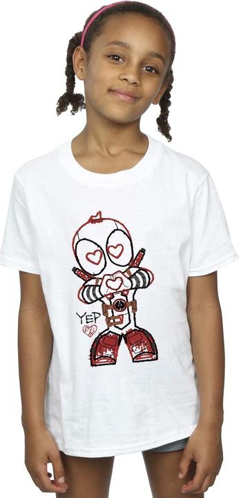 Immagine prodotto Deadpool Love Beam Line Maglietta Ragazze (152, 158)