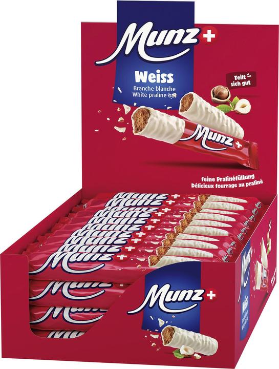 Image du produit Munz Tablette de chocolat Prügeli blanc 40 x 46 g (1840 g)