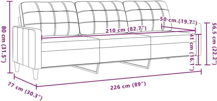 Image du produit VidaXL Canapé Salon Canapé rembourré Fauteuil 2 pièces Crème Tissu (3 places, 2 places)