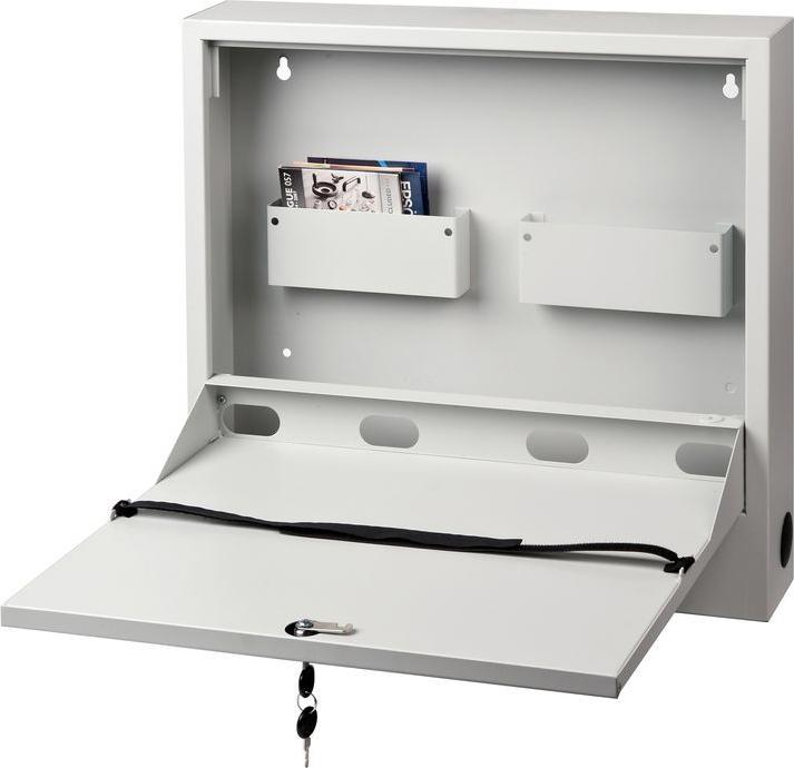 Immagine prodotto Multibrackets Cassetta a muro con serratura, bianca, capacità di carico 5 kg (Muro)