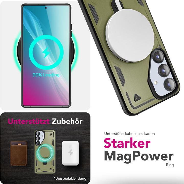 Immagine prodotto Nalia Stormguard - Stossfeste Armor Ring Hülle für MagSafe - Military Kickstand Hardcase (Samsung Galaxy S25)