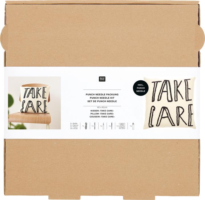 Image du produit Rico Design Punch Needle Pack "Coussin Take Care" (prendre soin)