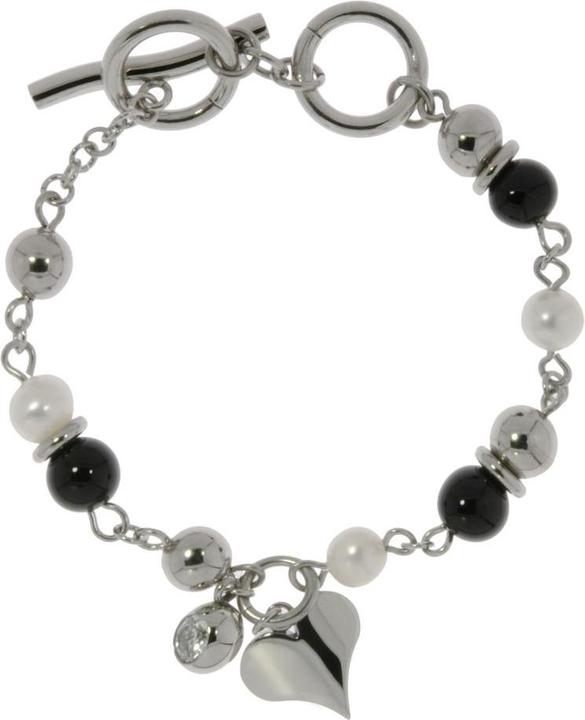 Immagine prodotto Bijouteria Bracciale (20 cm, Acciaio inossidabile, Perla sintetica, Rivestimento PVD)