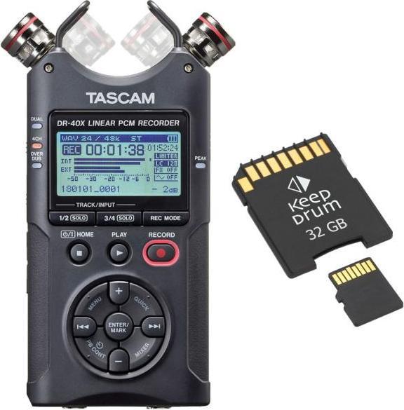 Tascam DR-40X Audio-Recorder mit SD-Karte (Handheld)