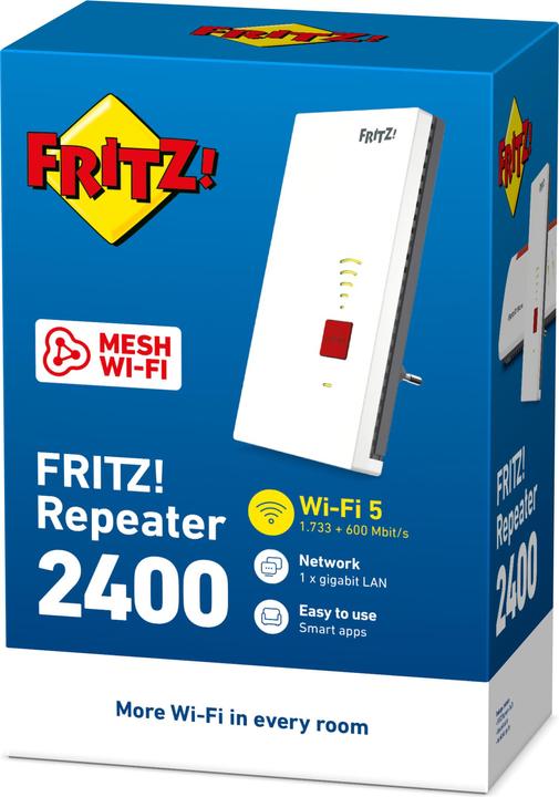 Actual product image AVM FRITZ! repeater 2400 WLAN Mesh CH (1733 Mbit/s, 600 Mbit/s)