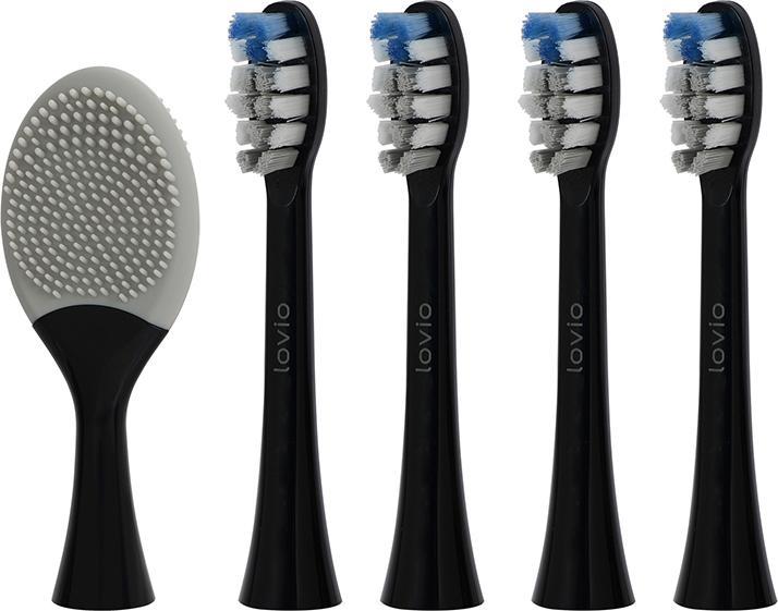 Lovio LVTB124BK-HM SonicProtect PRO Toothbrush Heads Medium Black (5 x)