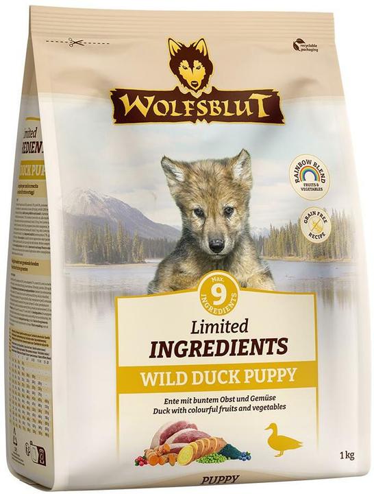 Produktbild Wolfsblut Limited Ingredients Puppy Wild Duck für Hunde 1 kg (Welpe + Kitten, 1 Stk., 1000 g)