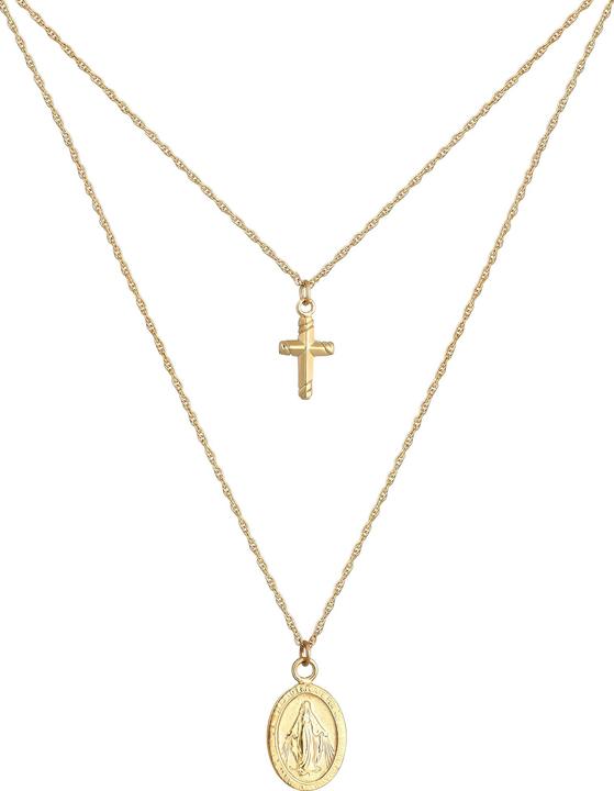 Elli Kreuz, Layer, Marienbild (925er Sterling Silber, 40 cm)