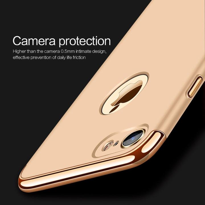 Produktbild König Design Handy Hülle Schutz Case für Apple iPhone 6 / 6s Bumper 3 in 1 Cover Chrom Silber (Apple iPhone 6)