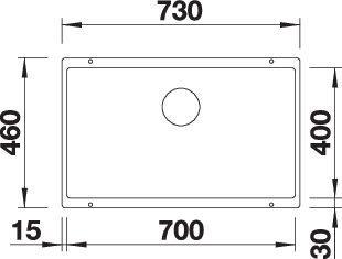 Image du produit Blanco Subline 700-U (Evier sous plan, 46 cm, 73 cm)