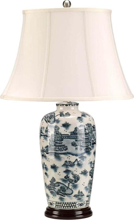 Image du produit Elstead Lighting Blue Traditional Lampe de table E27 Bleu Blanc, Made in UK (E27)
