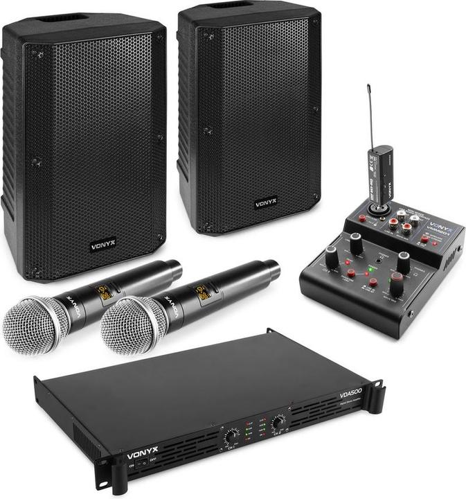 Produktbild Vonyx Karaoke -Set für Erwachsene - Komplettes Karaoke -Set - mit 2x leistungsstarken Lautsprechern (Aktiv)