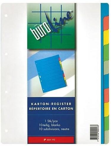 Image du produit BüroLine Intercalaire vierge A4 - Carton multicolore