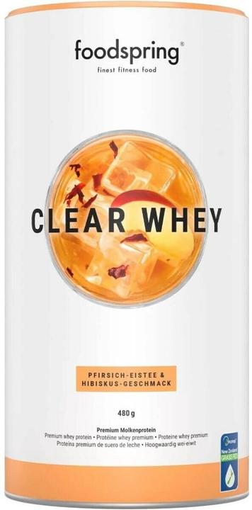 Actual product image Foodspring Clear Whey (Peach Ice Tea, 1 pcs., 480 g)