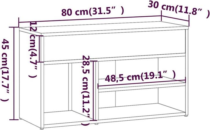 Actual product image VidaXL Wren (80 x 30 x 45 cm)