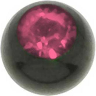 Produktbild Bijouteria Piercingverschluss (Chirurgenstahl 316L, PVD Beschichtung (schwarz), Premium Kristall)