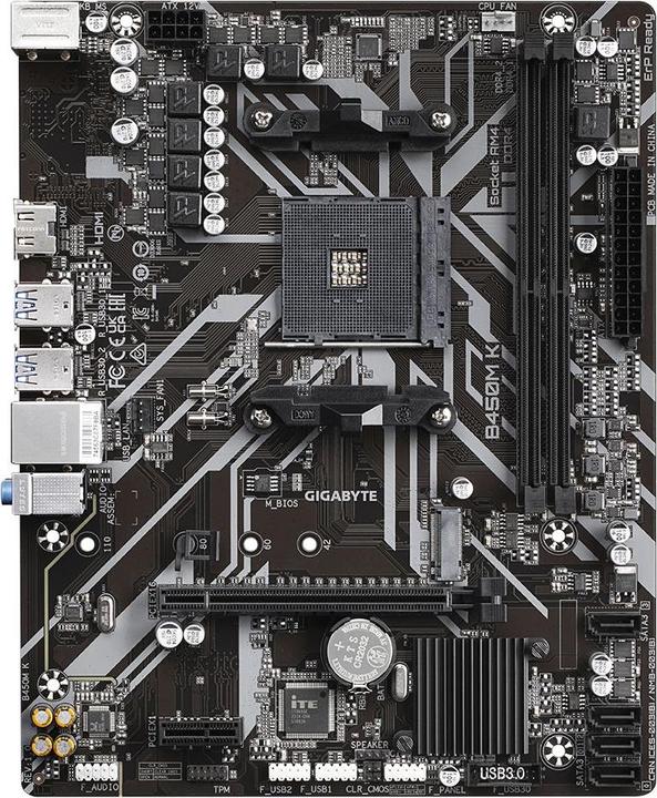 Image du produit Gigabyte GBT AMD AM4 B450M K (AM4, AMD B450, mATX)